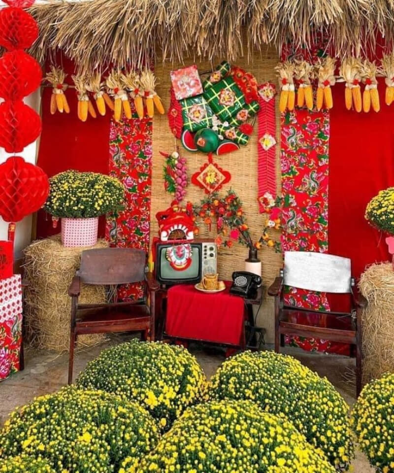 trang trí tết lớp học