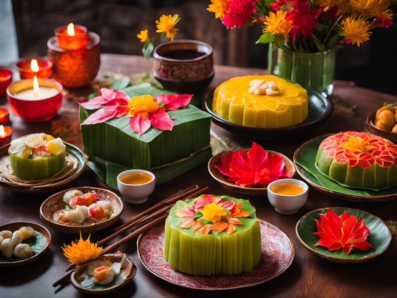trang trí phòng khách ngày tết 2
