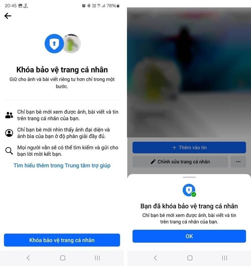 khoá trang cá nhân facebook bảo vệ quyền riêng tư 18