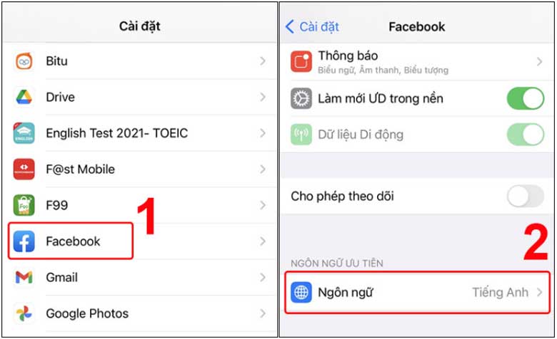 cách chuyển facebook sang tiếng việt trên điện thoại 3