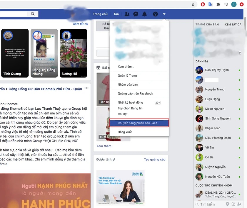 cách làm màn hình facebook màu đen 4
