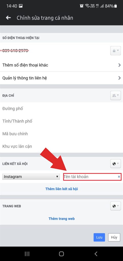 cách thêm instagram vào facebook 6