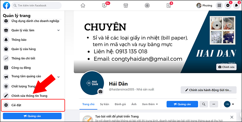 cách xóa trang đã tạo trên facebook 2